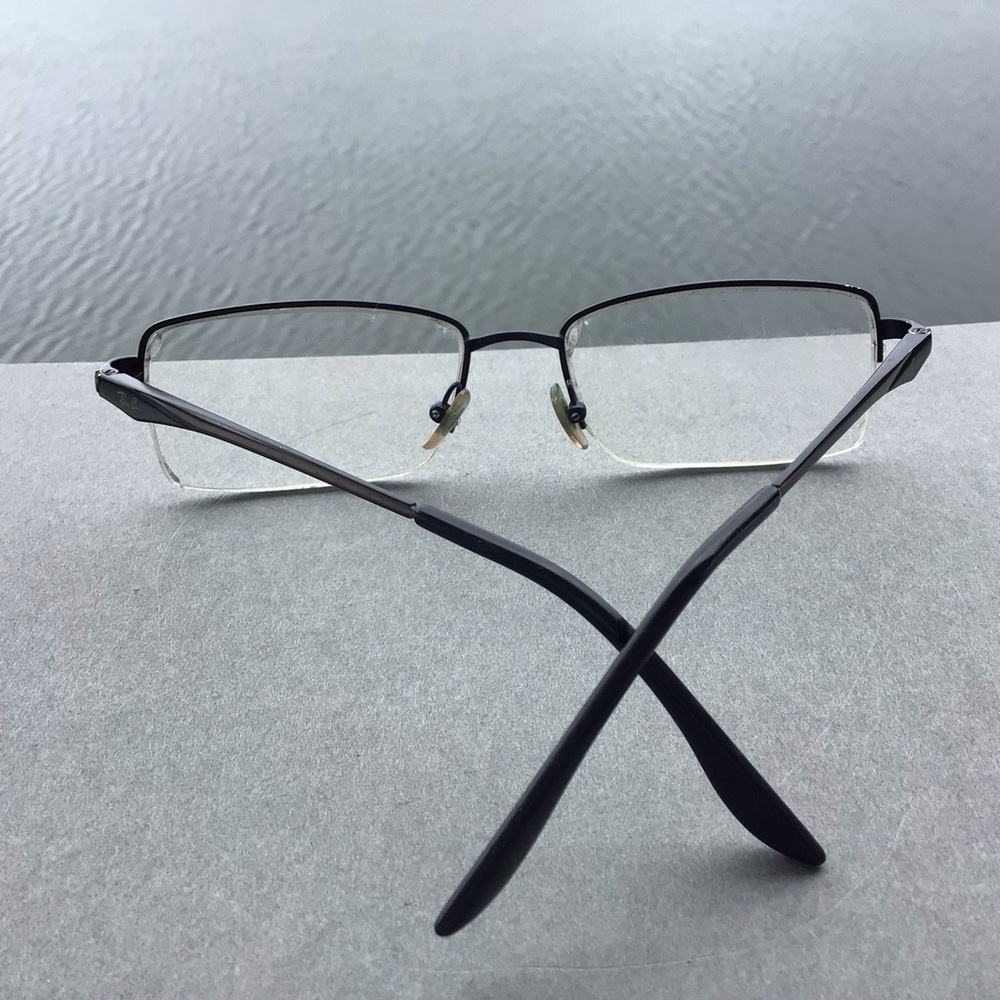 Ray Ban Teen Half Rim Square Silver and Black Eyeglasses RB 6154 Frames - Picture 5 of 12